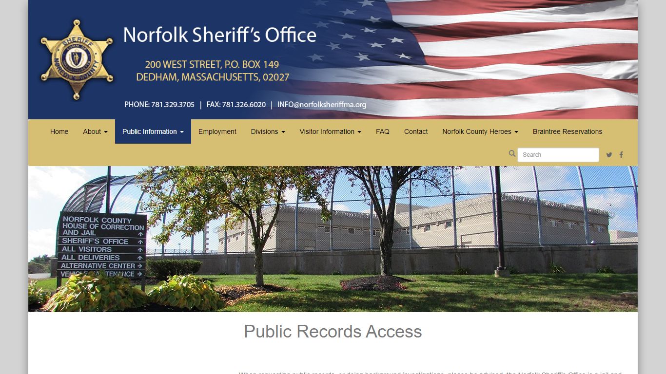 Norfolk County Sheriff's Office | Public Records Access